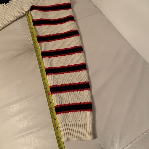 Arabella & Addison Cotton Anchor Striped Sweater Size L - Picture 5 of 12